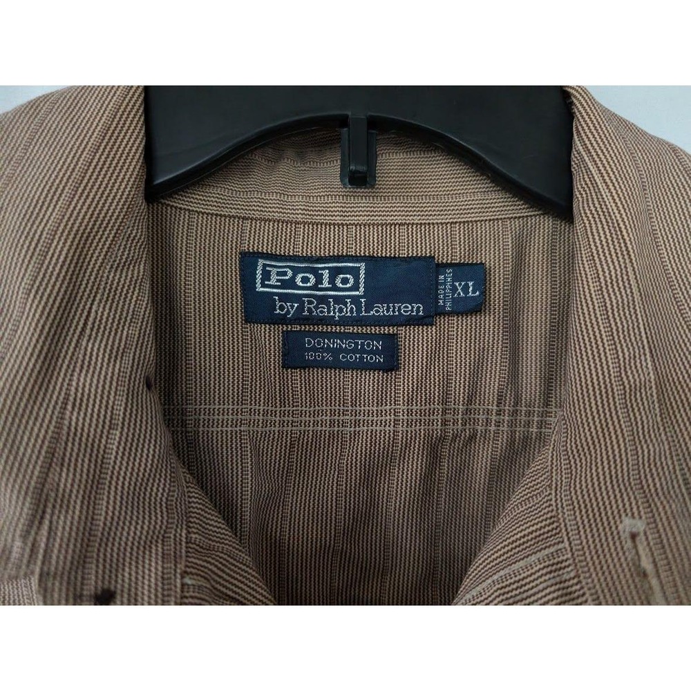 Polo‎ Ralph Lauren Shirt Mens Button Up Donington Long Sleeve Chinstrap Vintage - Picture 2 of 4
